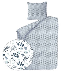 Baby sengetøj 70x100 cm - Økologisk Bomuld - Oscar blå blomst
