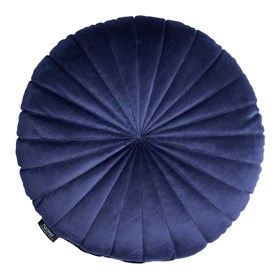 Velour sofapude Ø40 cm - Sibba - Mørk blå