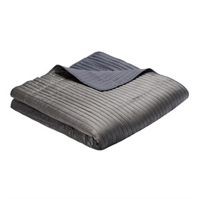 Velour sengetæppe 150x260 cm - Sif - Antracite grå